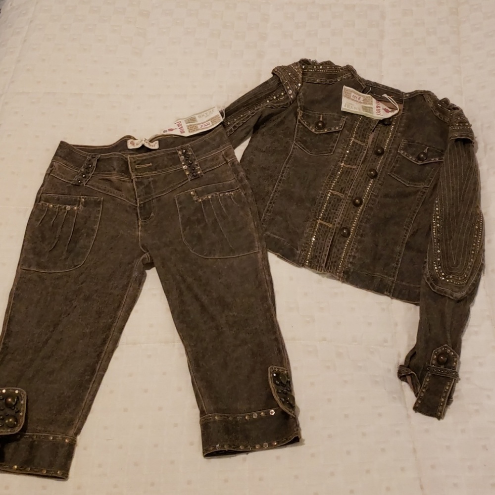 Ros a and Ros e 2 piece jean set